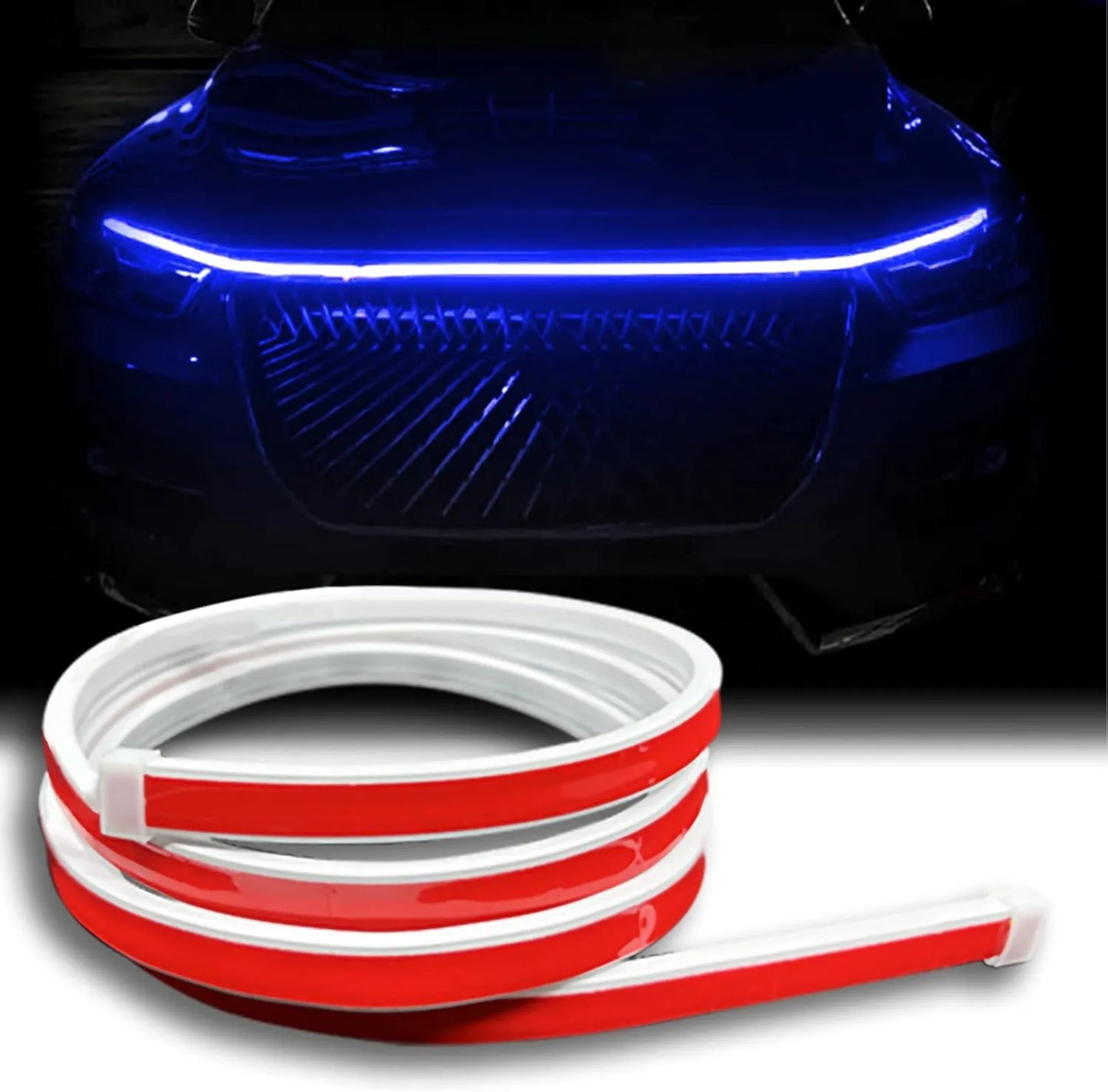 Éclairage LED Dynamique pour Capot de Voiture