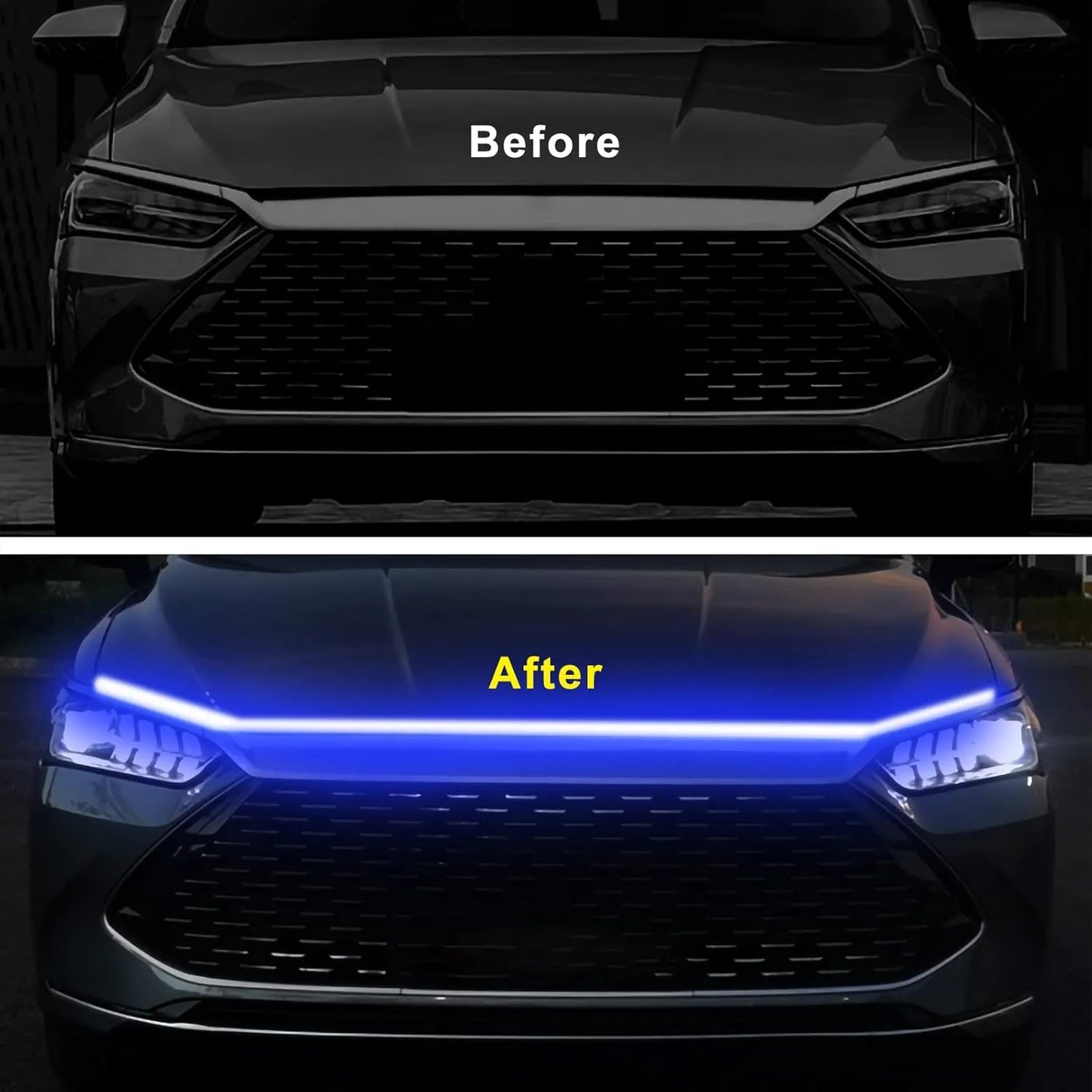 Éclairage LED Dynamique pour Capot de Voiture