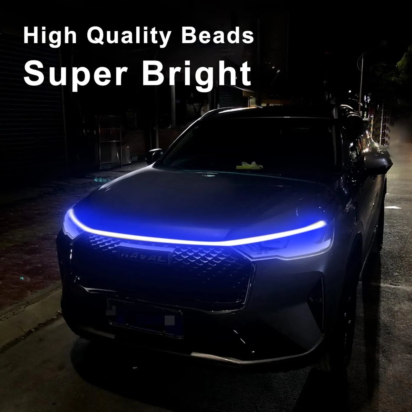 Éclairage LED Dynamique pour Capot de Voiture