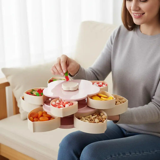 Plateau Snacks Rotatif Double Étage
