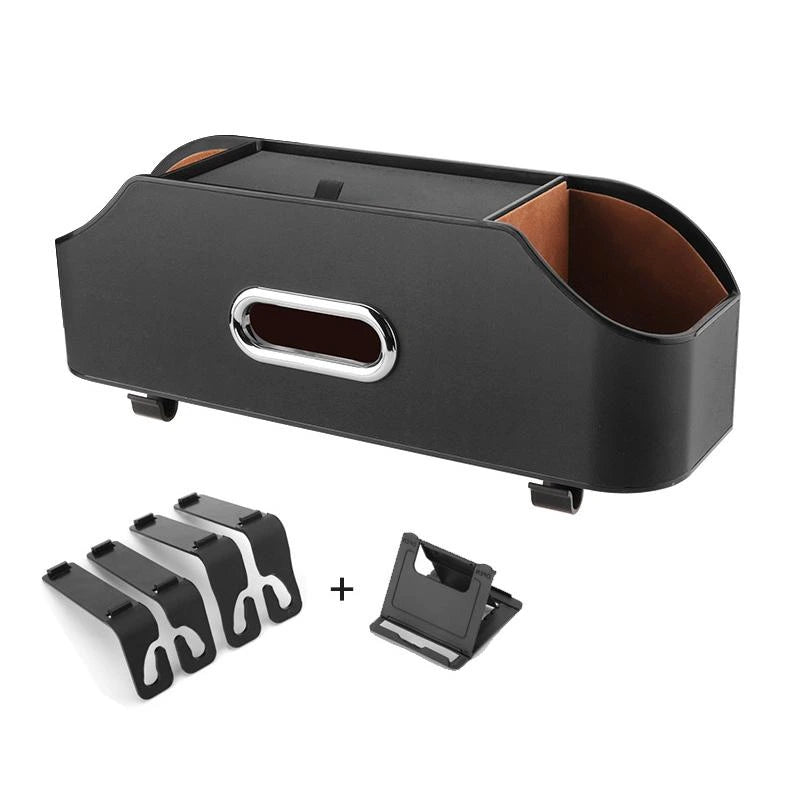 Organiseur multifonction arrière – Porte-gobelet, mouchoirs et téléphone