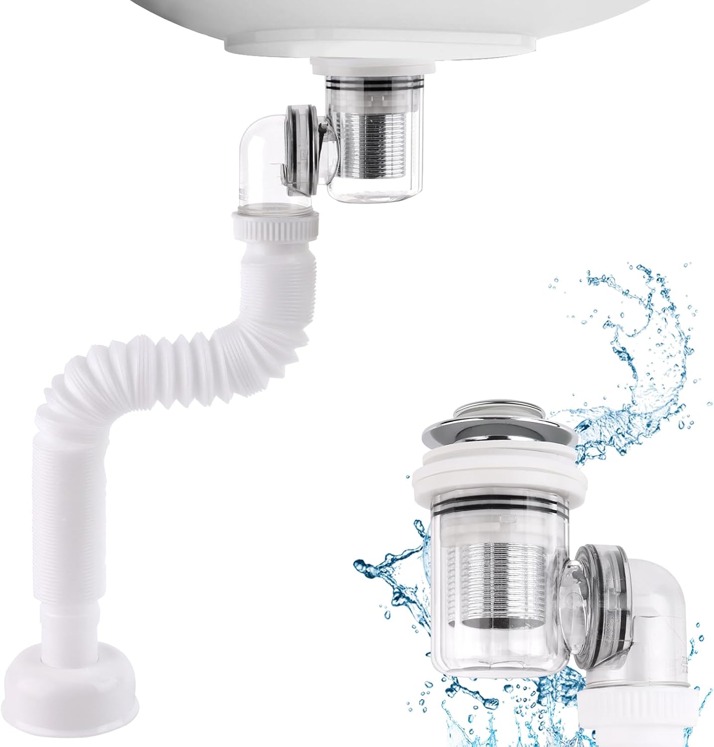 Kit de Vidange Flexible Extensible – Installation Facile & Sans Odeurs