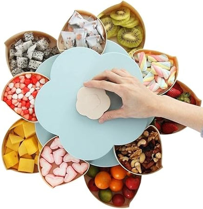 Plateau Snacks Rotatif Double Étage