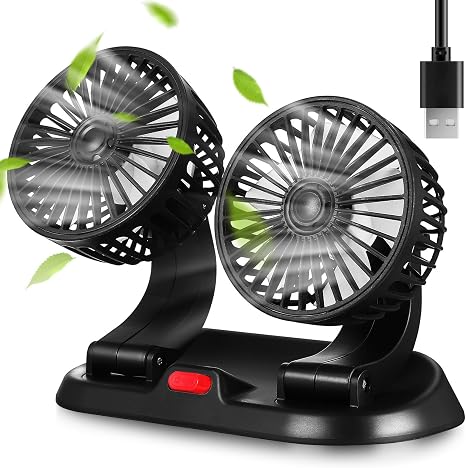 Ventilateur Double Tête pour Voiture – Restez au Frais Partout