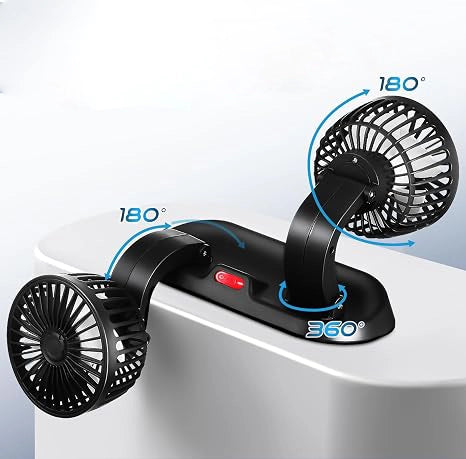 Ventilateur Double Tête pour Voiture – Restez au Frais Partout