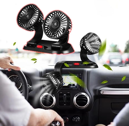 Ventilateur Double Tête pour Voiture – Restez au Frais Partout