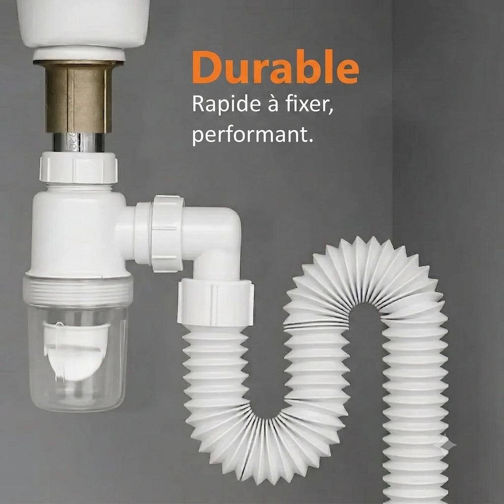 Kit de Vidange Flexible Extensible – Installation Facile & Sans Odeurs