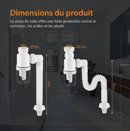Kit de Vidange Flexible Extensible – Installation Facile & Sans Odeurs