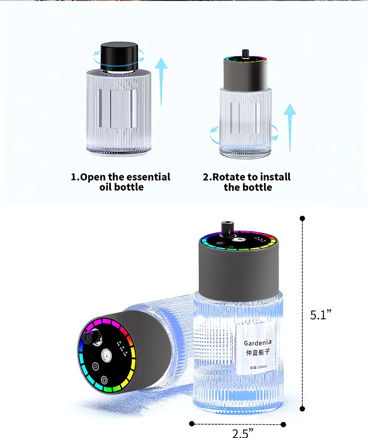 Original Parfum Auto Sans Fil avec Effet Ciel Étoilé Relaxant
