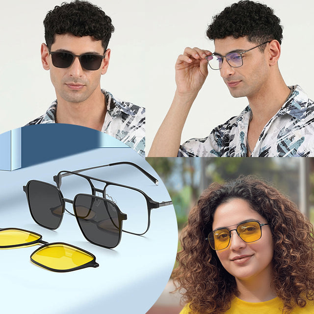 Lunettes Magnétiques 3-en-1 Polarisées – Vision Claire Jour & Nuit