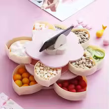 Plateau Snacks Rotatif Double Étage