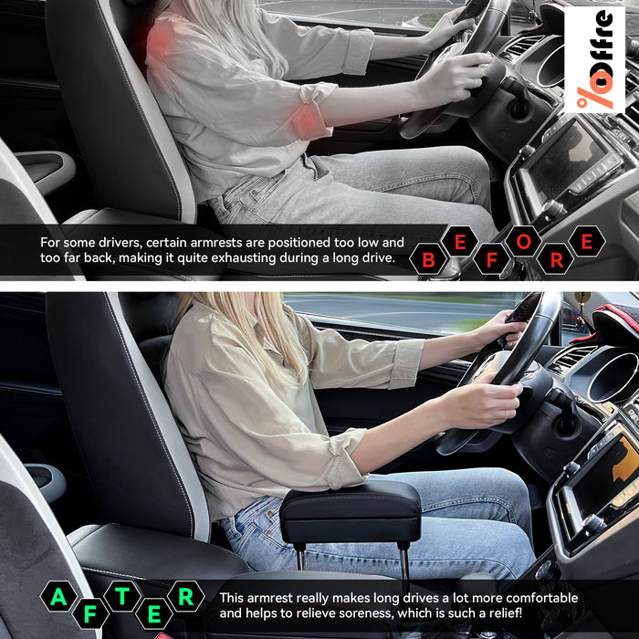 Accoudoir de rangement voiture en Cuir Réglable